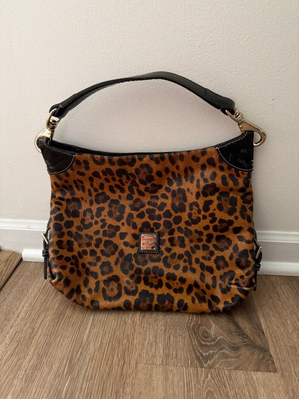 Dooney & Bourke Vintage Leopard Print Hobo Shoulder Purse